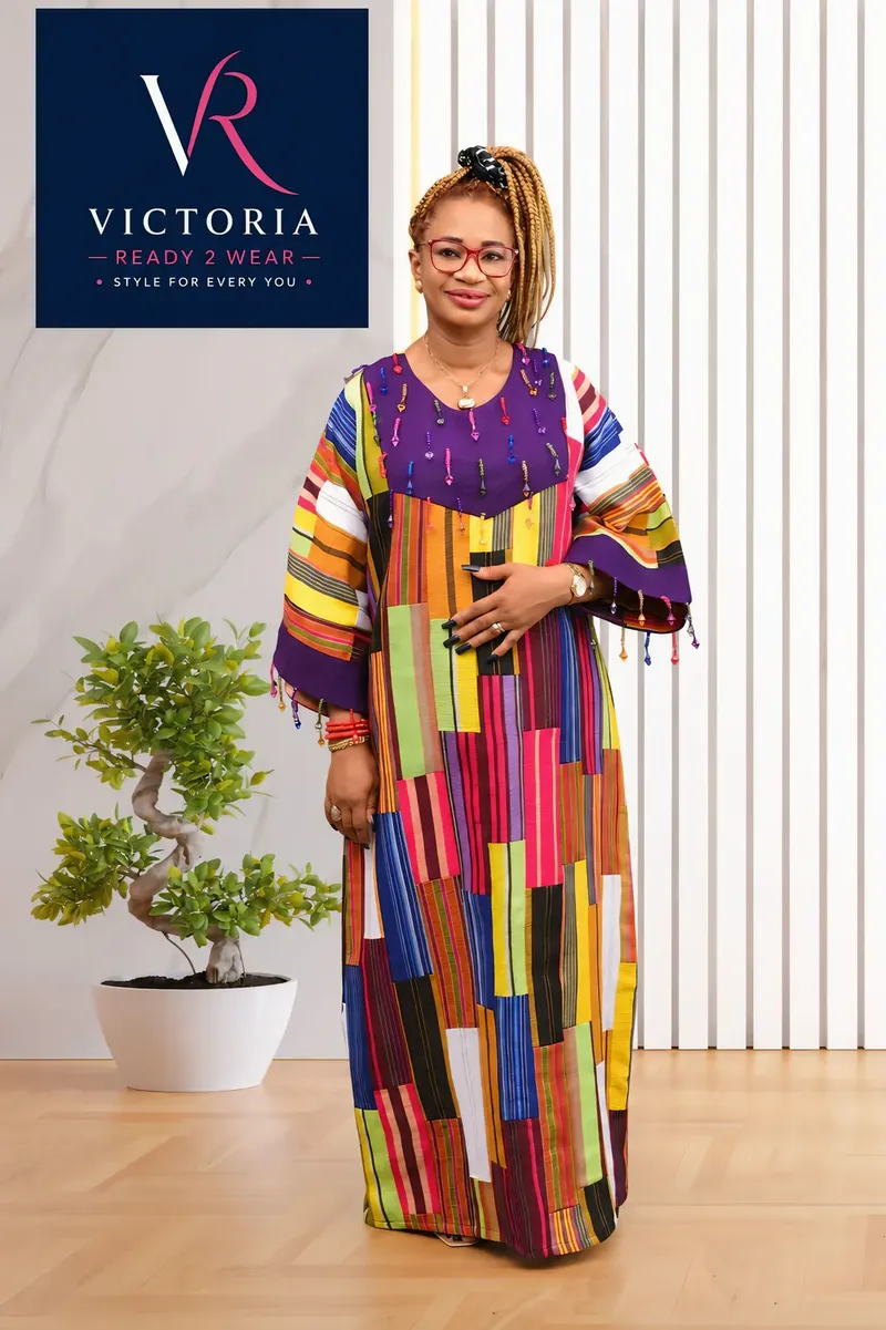 Patchwork Stripe Kaftan